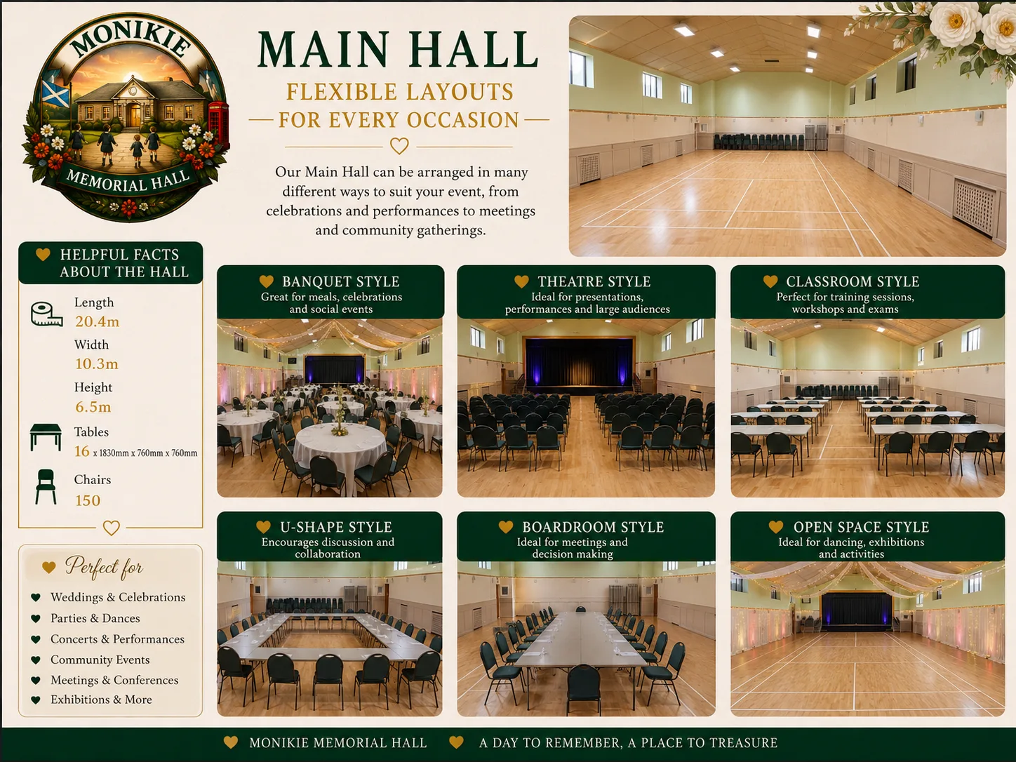 Multiple Hall set up options